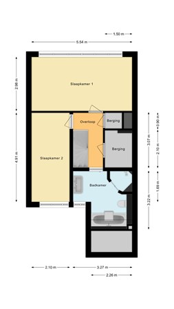 Plattegrond - Dammolen 61, 3481 AL Harmelen - Eerste verdieping.jpg